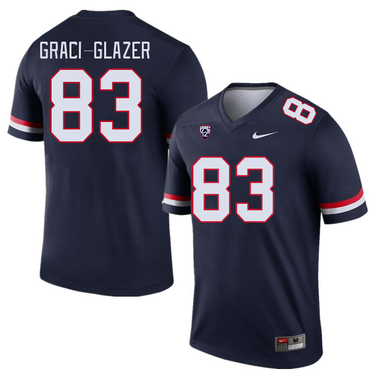 Men #83 Sam Graci-Glazer Arizona Wildcats College Football Jerseys Stitched-Navy - Click Image to Close